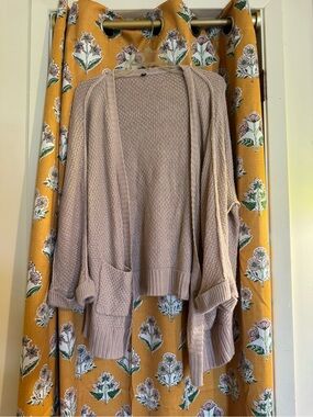 SHEIN Open-Front Chunky Knit Cardigan - Light Taupe